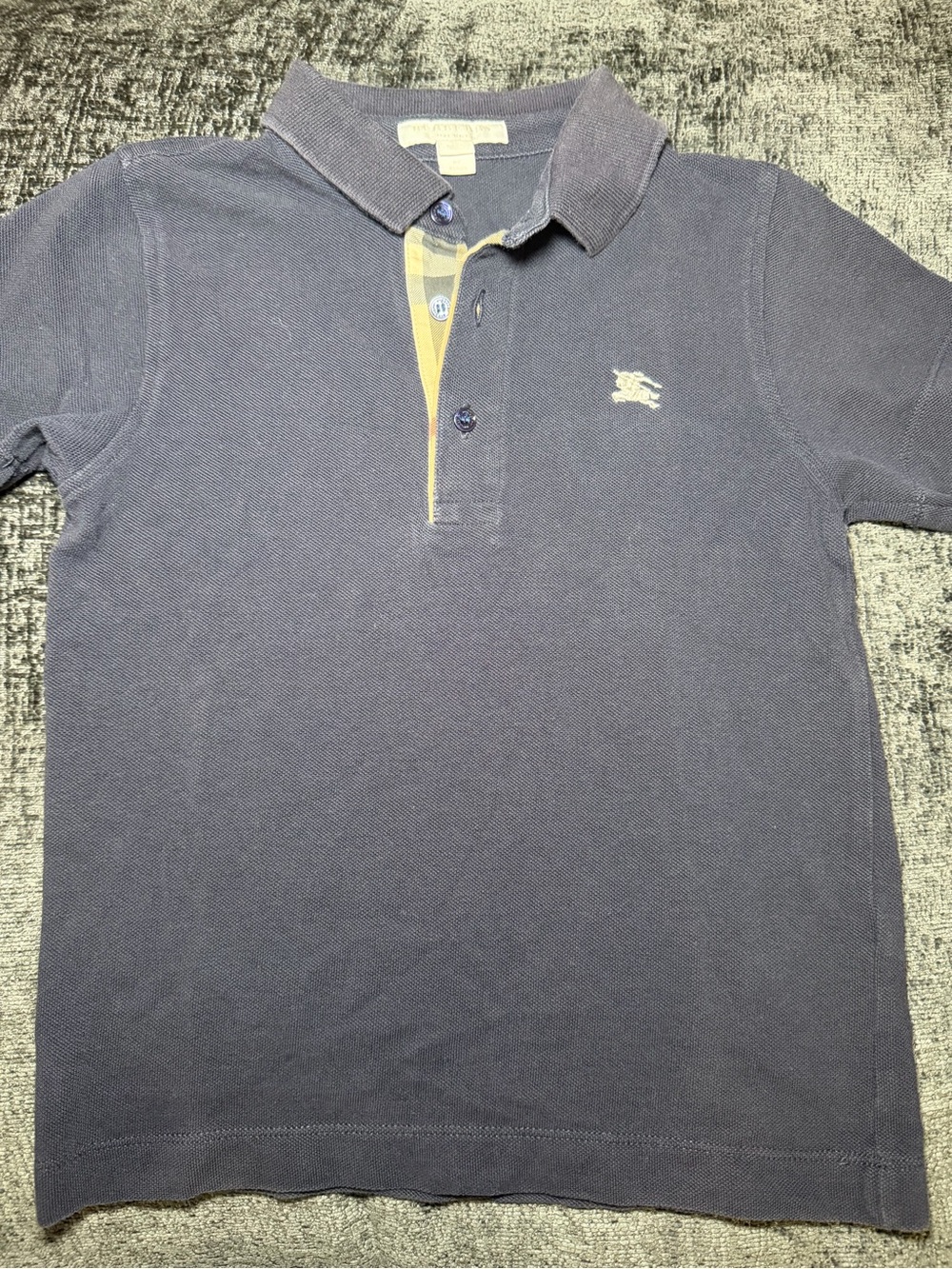 Burberry Children Navy Blue Polo Shirt - Size 8Y / 128cm Flawless